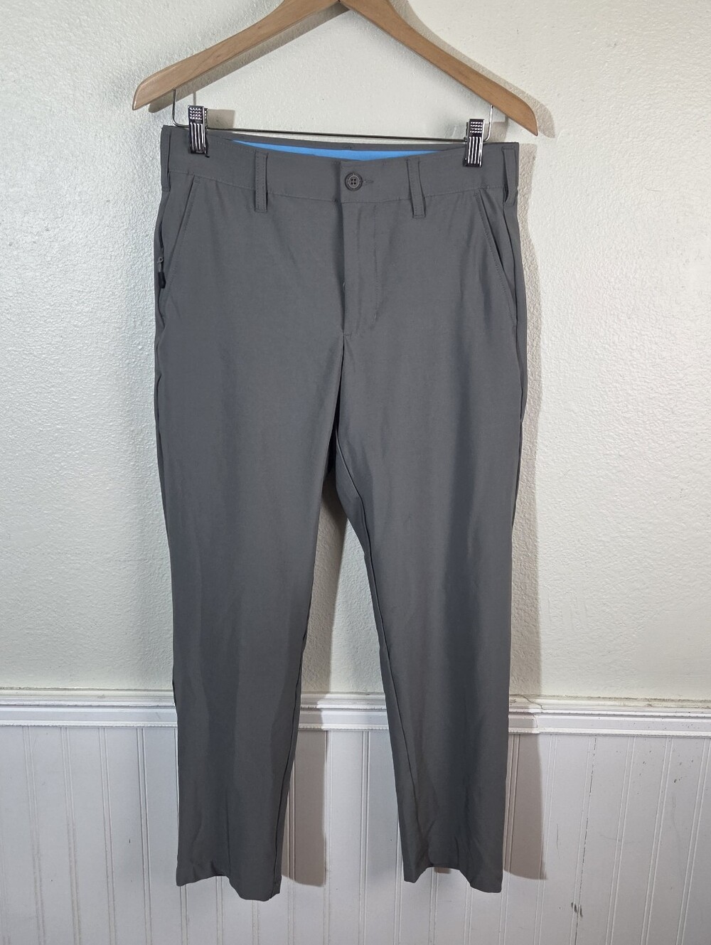 Birdie Bound Mens Golf Active Pants 30x30 Gray Stretch Performance Chino